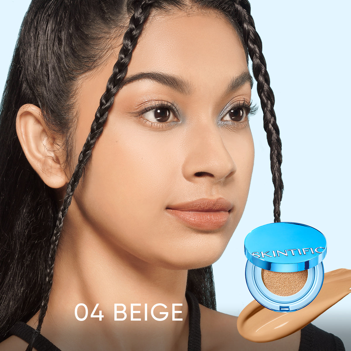 Skintific Cover All Perfect Stay Velvet Matte Cushion Foundation - 04 Beige