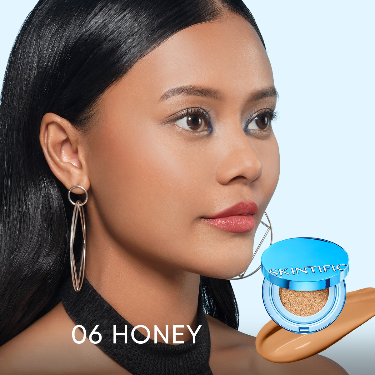 Skintific Cover All Perfect Stay Velvet Matte Cushion Foundation - 06 Honey