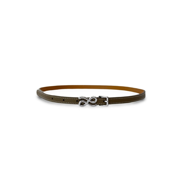HOLB - B001/95 (G) Luxury Belt Silver HW - Khaki/Brown