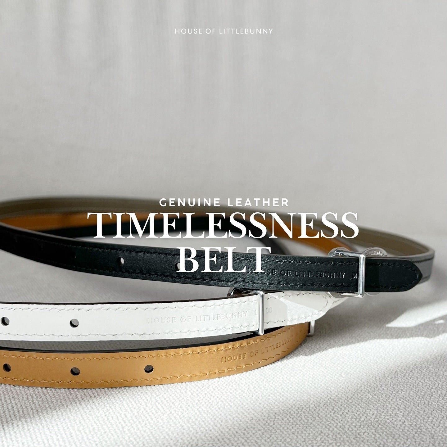HOLB - B001/95 (G) Luxury Belt Silver HW - Khaki/Brown