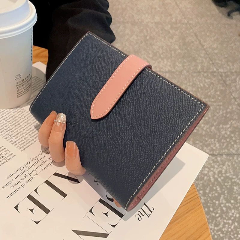 CHNB Saffiano Passport Holder - Blue & Pink