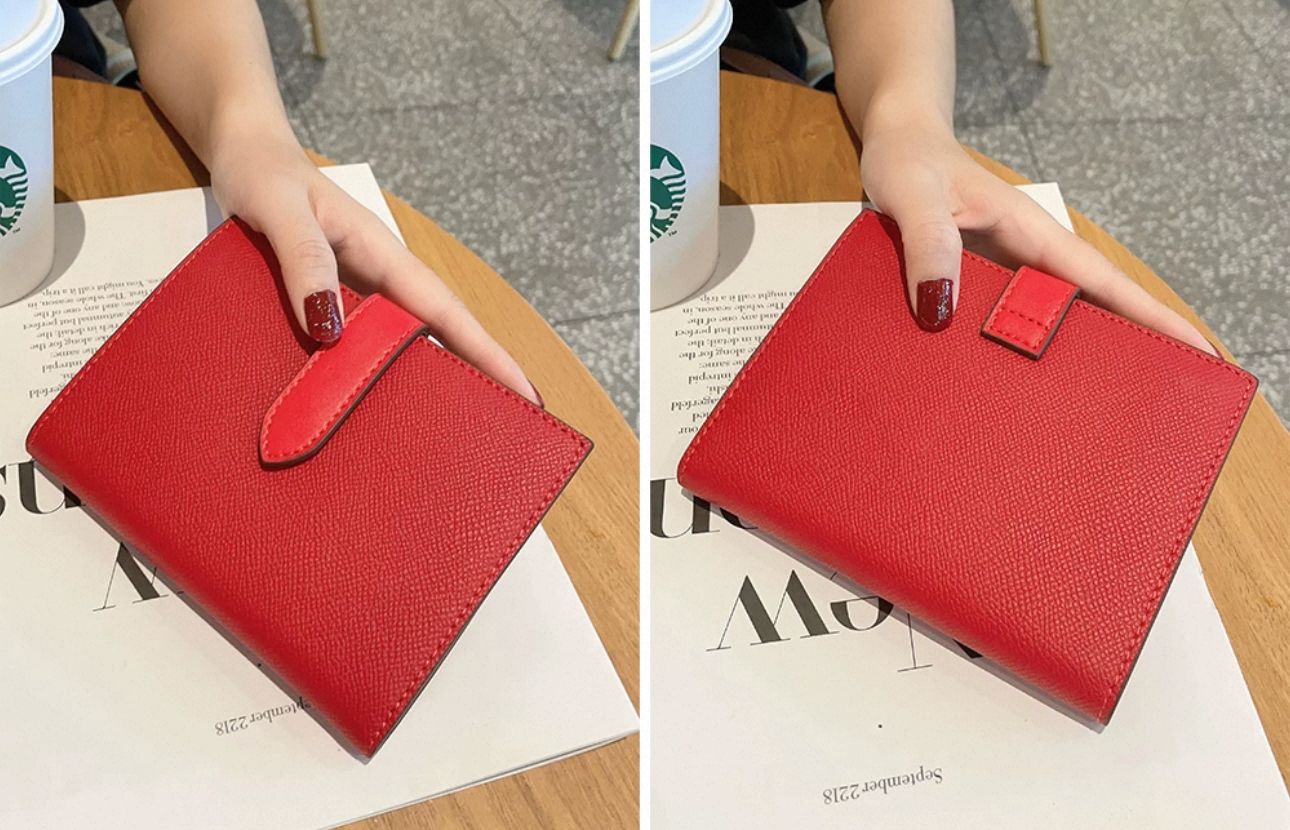 CHNB Saffiano Passport Holder - Red