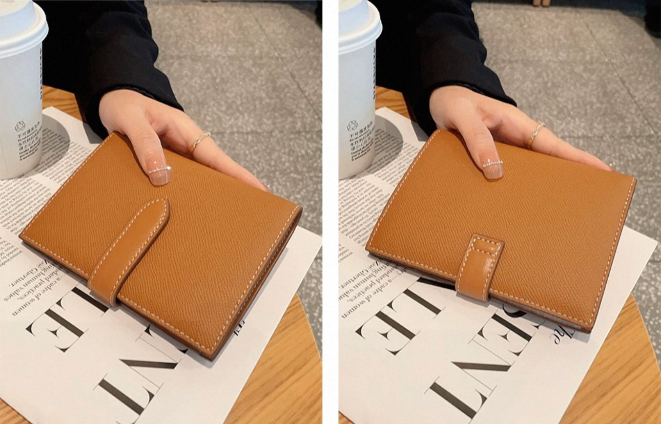 CHNB Saffiano Passport Holder - Golden Brown