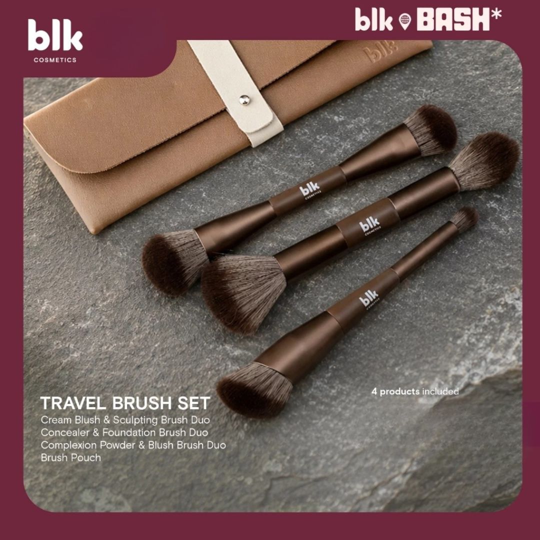 BLK Cosmetics Travels Pouch & Brush Set