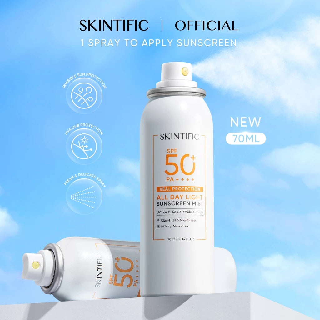 Skintific All Day Light Sunscreen Mist SPF50 PA++ 70mL