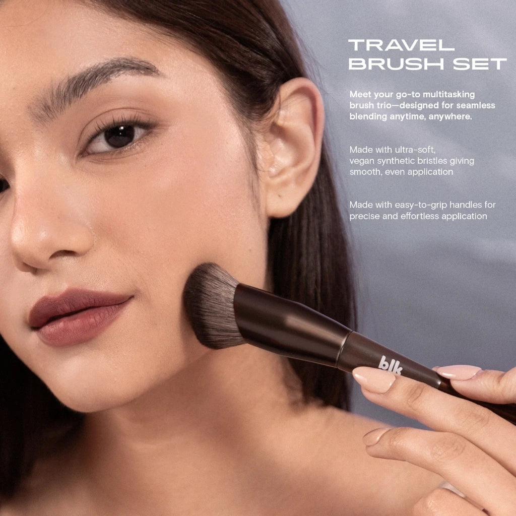 BLK Cosmetics Travels Pouch & Brush Set