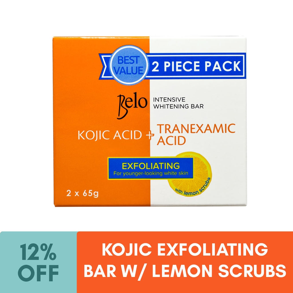 Belo Essentials Intensive Whitening Bar Kojic Acid + Tranexamic Acid Exfoliating 65g 2pc pack