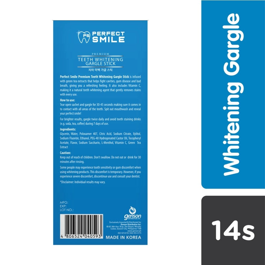 Perfect Smile Whitening Gargle Stick 14s