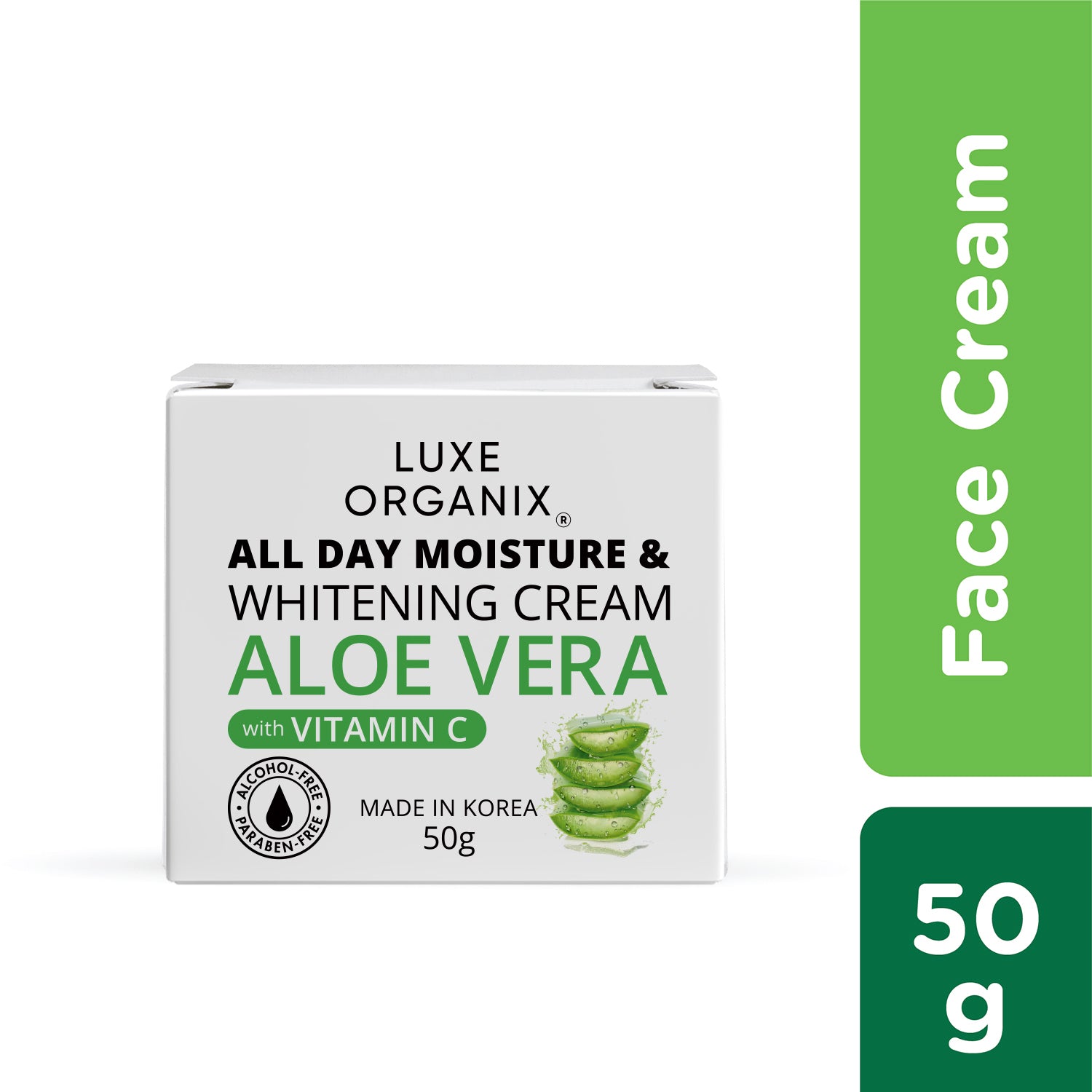 Luxe Organix Aloe Vera All Day Moisture and Whitening Cream with Vitamin C 50g