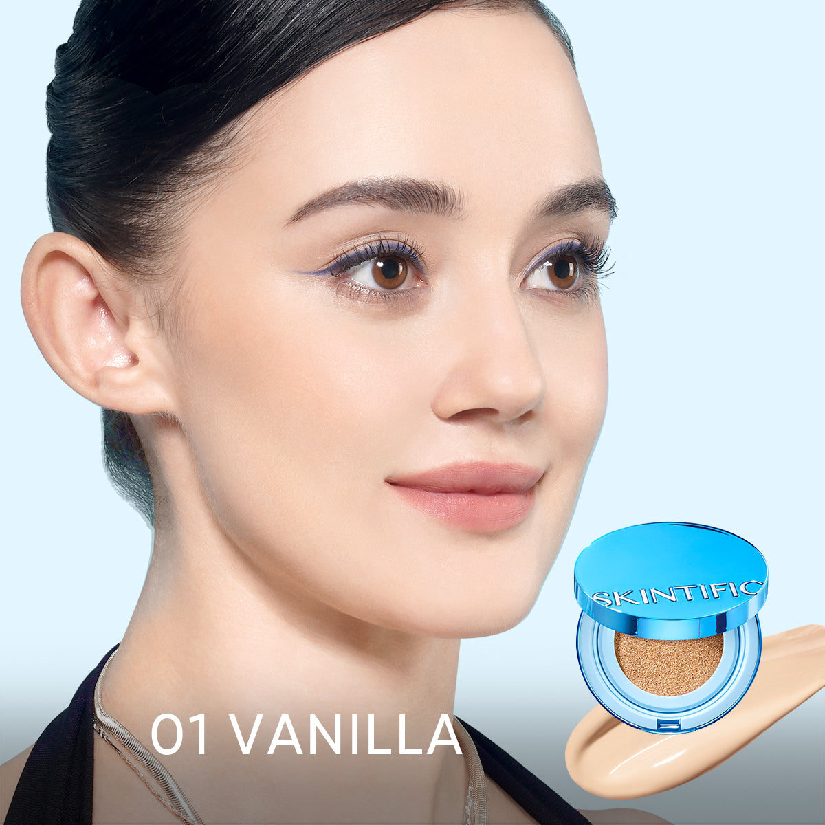 Skintific Cover All Perfect Stay Velvet Matte Cushion - 01 Vanilla