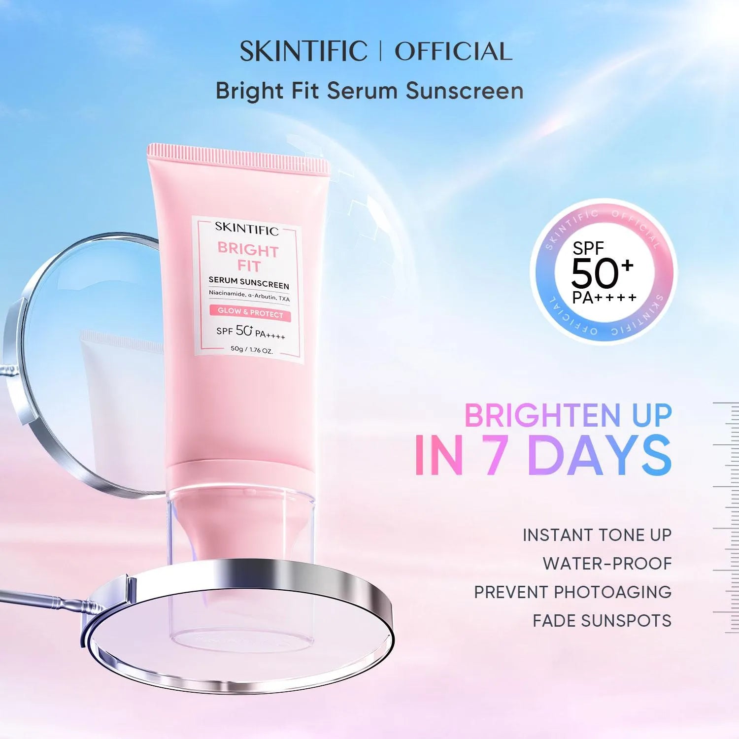 Skintific Niacinamide Bright Fit Serum Sunscreen 50g