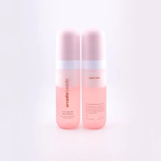 Arcadia Beauty 2-in-1 Keratin Hair Perfume Mist: Musky Rose 100ml