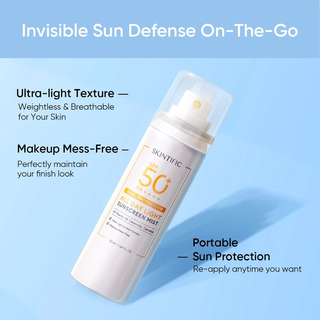 Skintific All Day Light Sunscreen Mist SPF50 PA++ 50mL