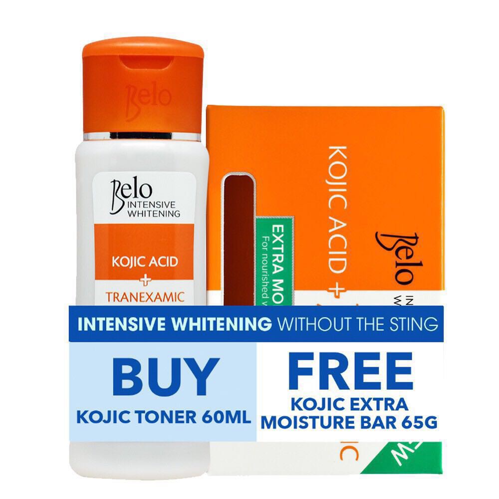 Belo Essentials Intensive Whitening Toner 60ml + FREE KOJIC ACID Soap (Extra Moisture)