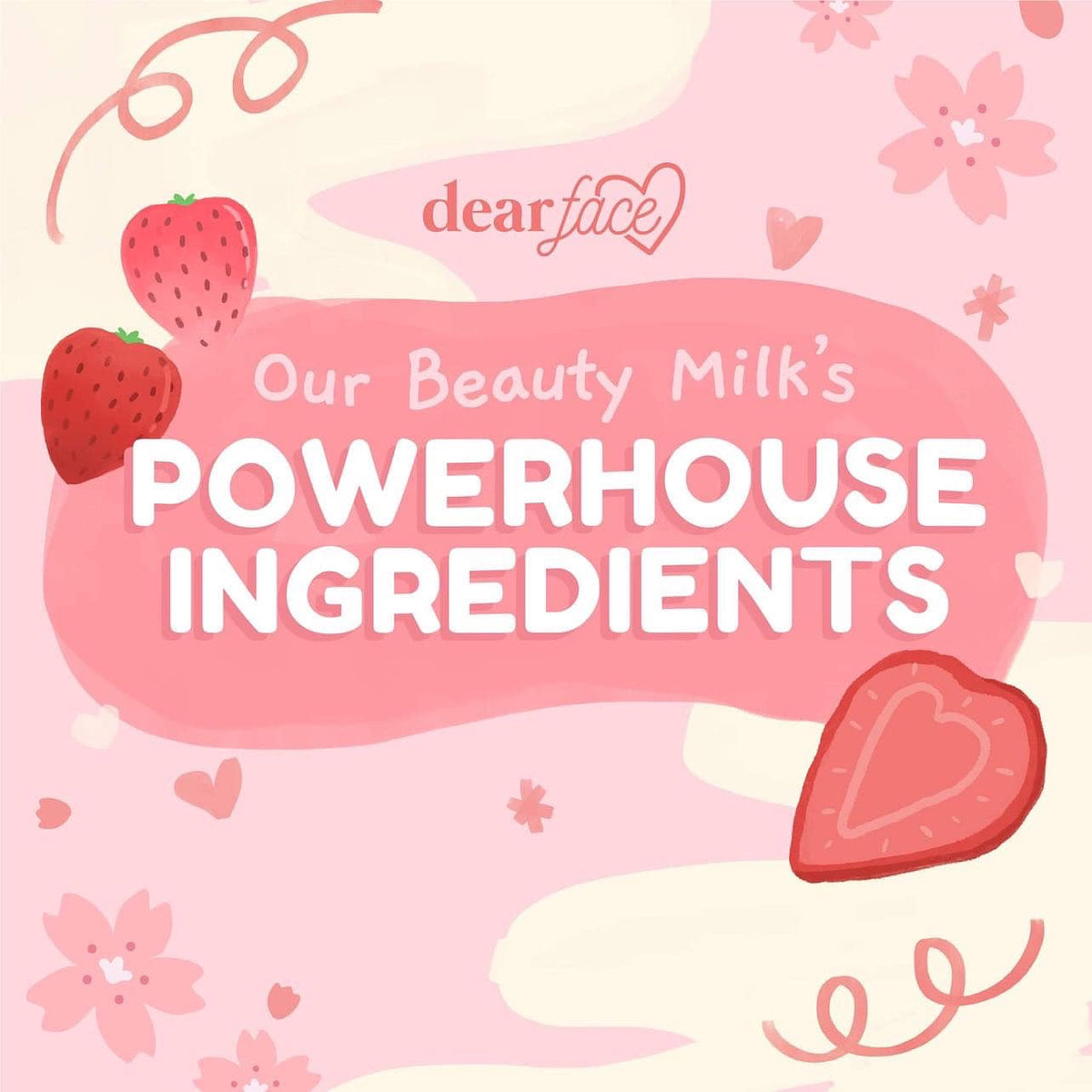 Dear Face Beauty Milk Collagen Powder - Strawberry