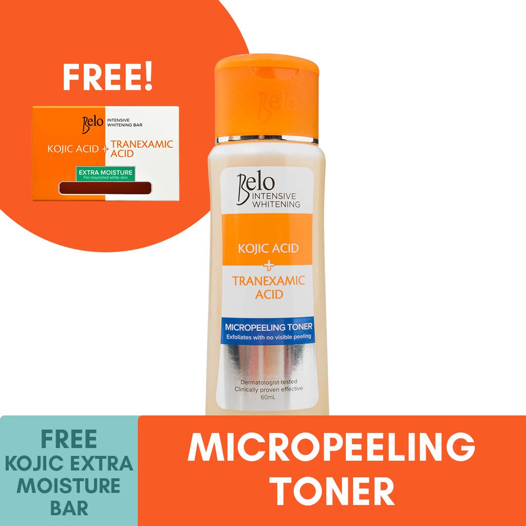 Belo Essentials Intensive Whitening Toner 60ml + FREE KOJIC ACID Soap (Extra Moisture)