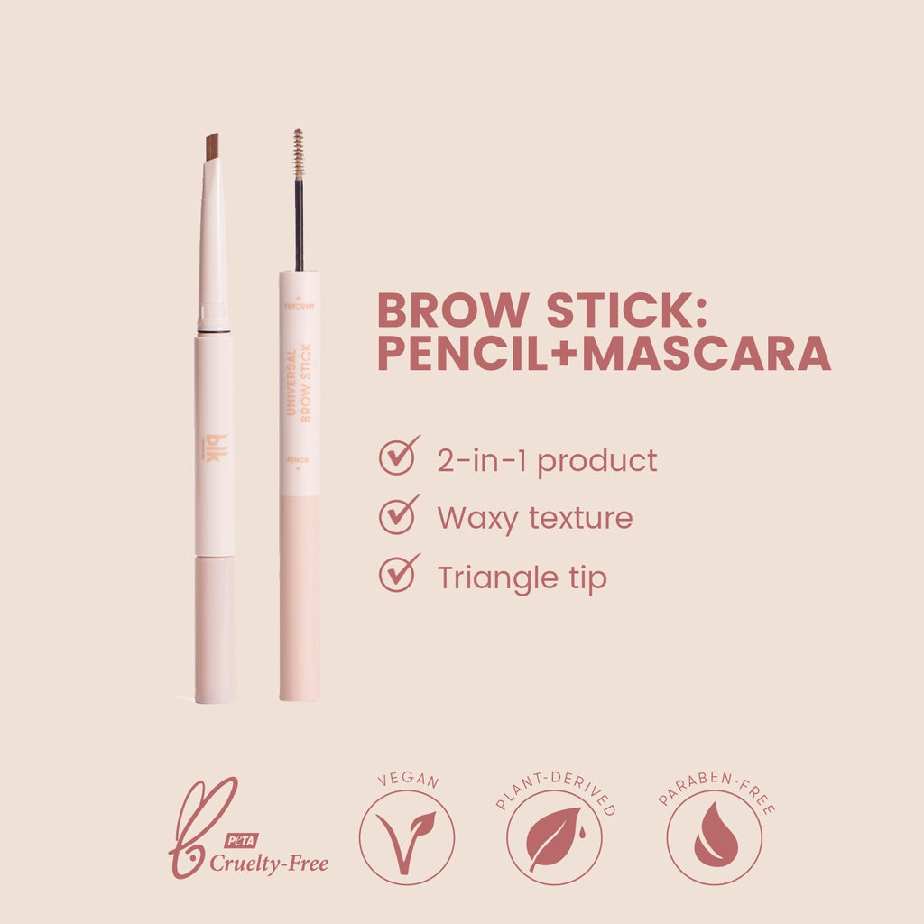 blk Cosmetics Universal Brow Stick Pencil + Mascara (Natural Brown)