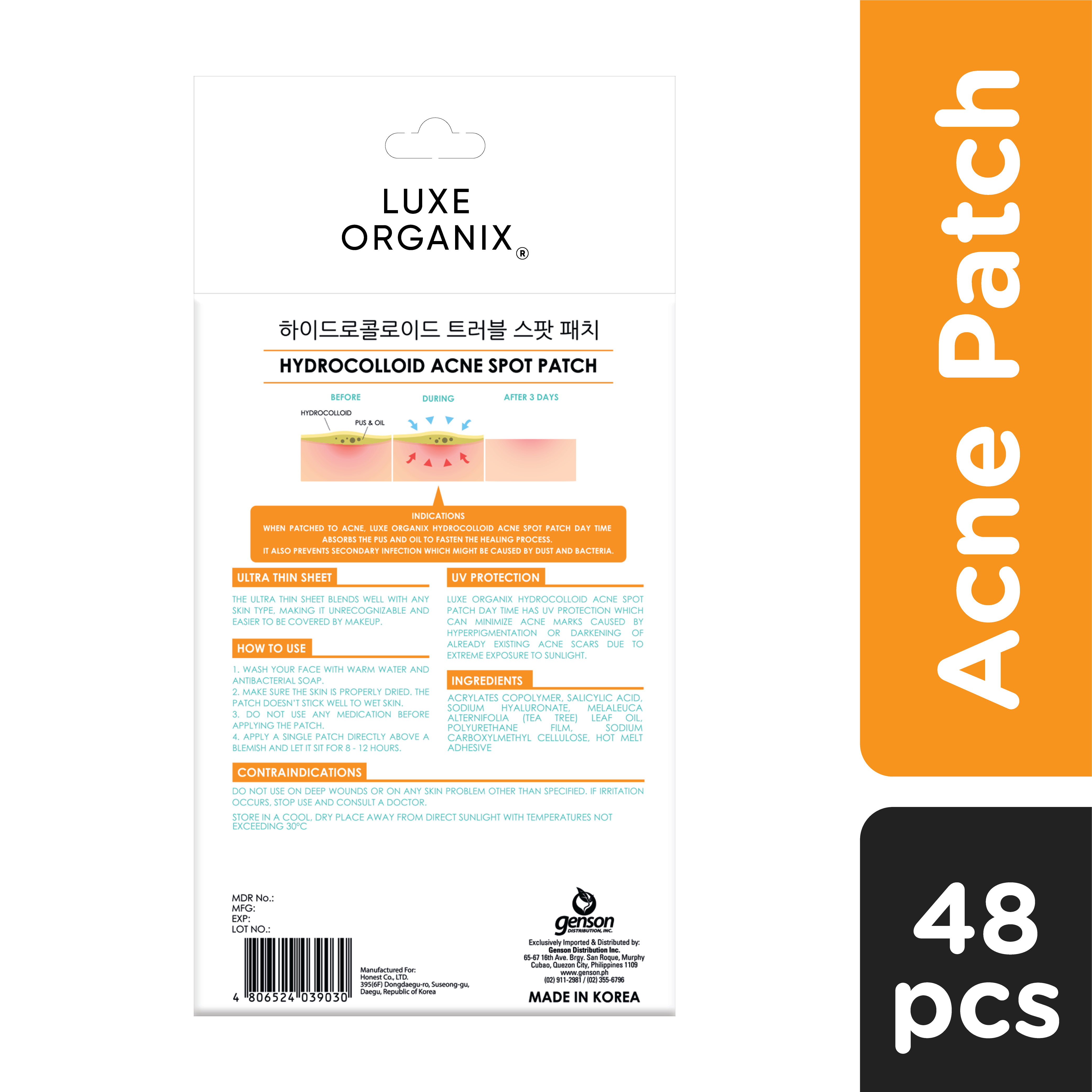 Luxe Organix Hydrocolloid Acne Spot Patch Day