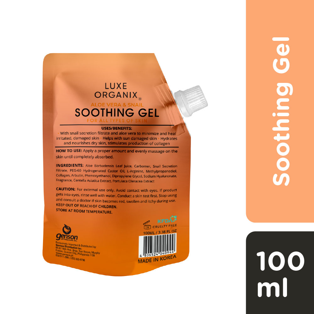 Luxe Organix Aloe & Snail Soothing Gel Sachet 100ml