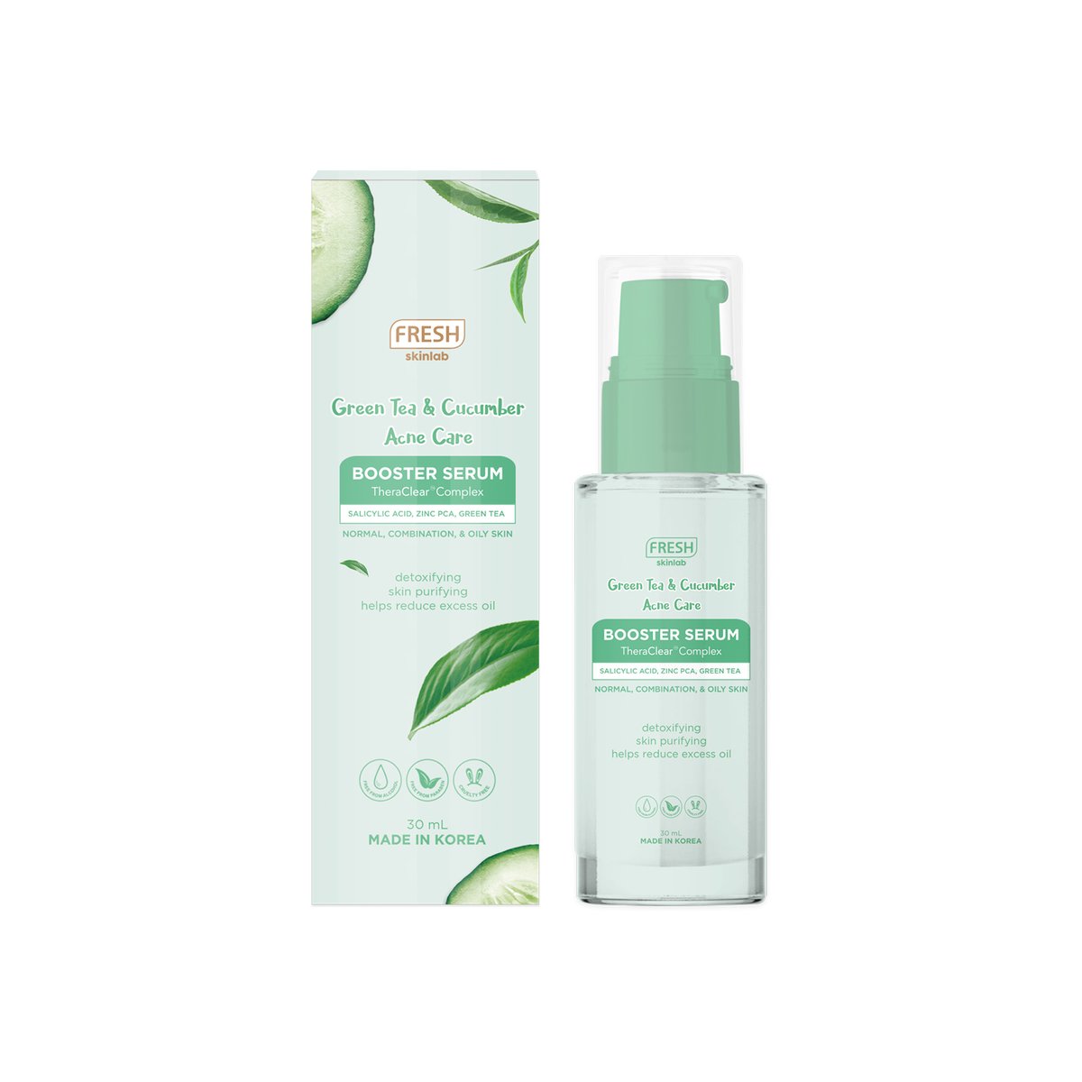 Fresh Skinlab Green Tea & Cucumber Acne Care Booster Serum 30ml (EXP: JUNE 2024)