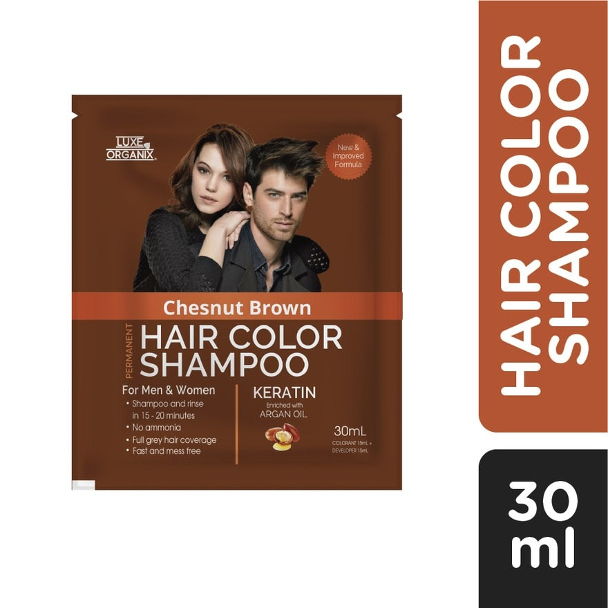 Luxe Organix Hair Color Shampoo Brown 30ml