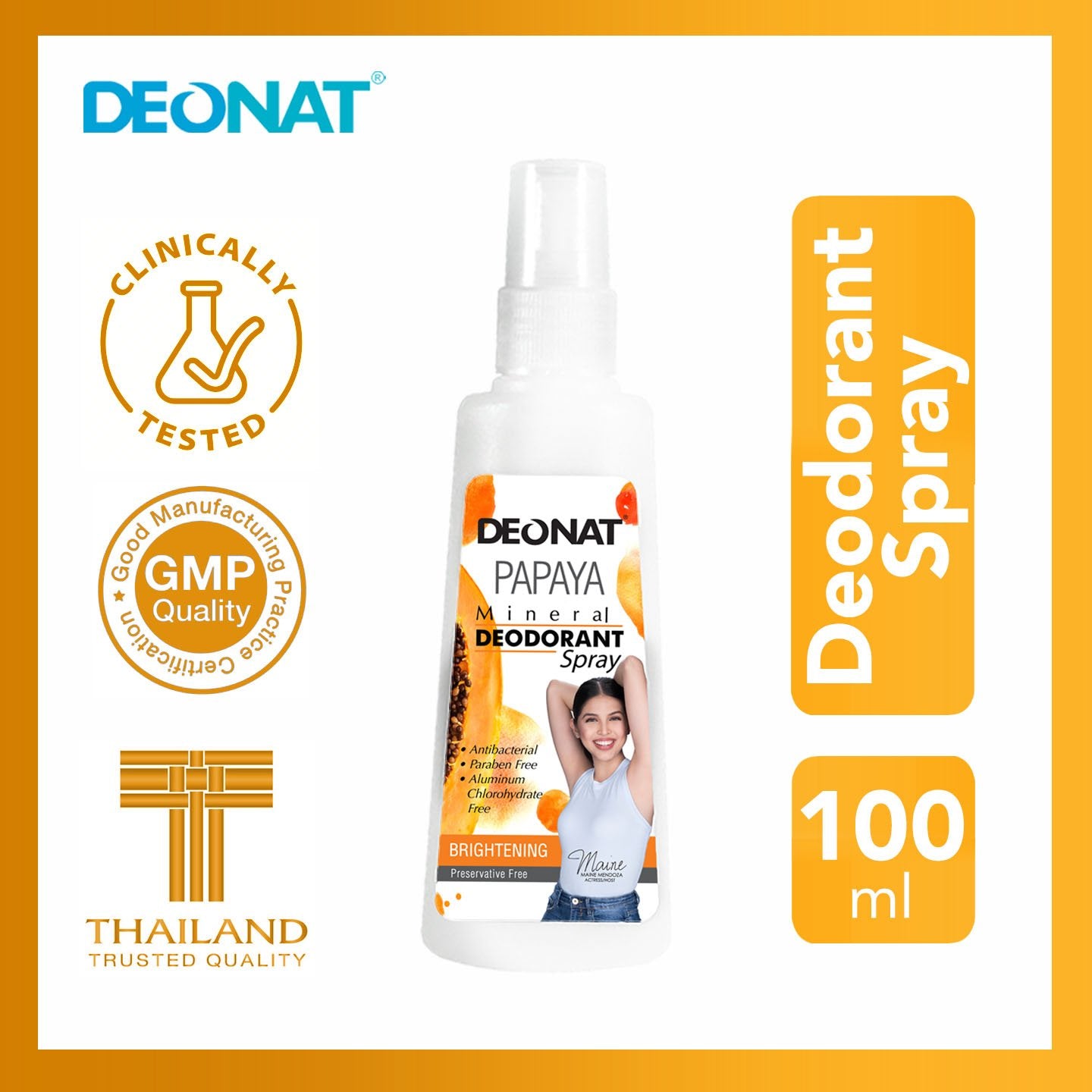 Deonat Mineral Deodorant Spray (Papaya) 100ml