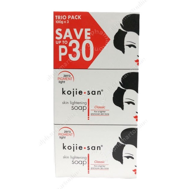 Kojie San Skin Lightening Soap with Classic Trio Pack 100g x 3S