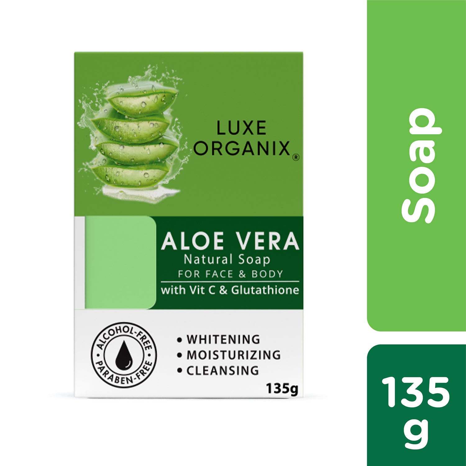 Luxe Organix Aloe Vera Natural Soap with Vitamin C and Glutathione 135g