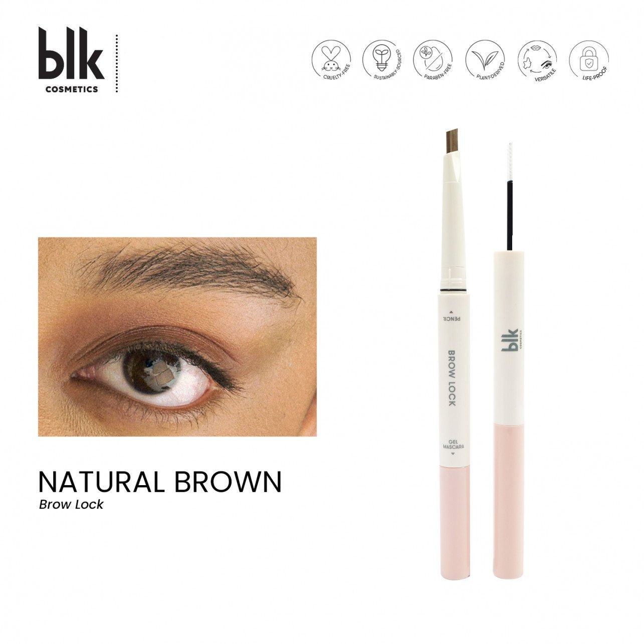 blk Cosmetics Daydream Brow Lock - Pencil + Gel Mascara (Natural Brown)