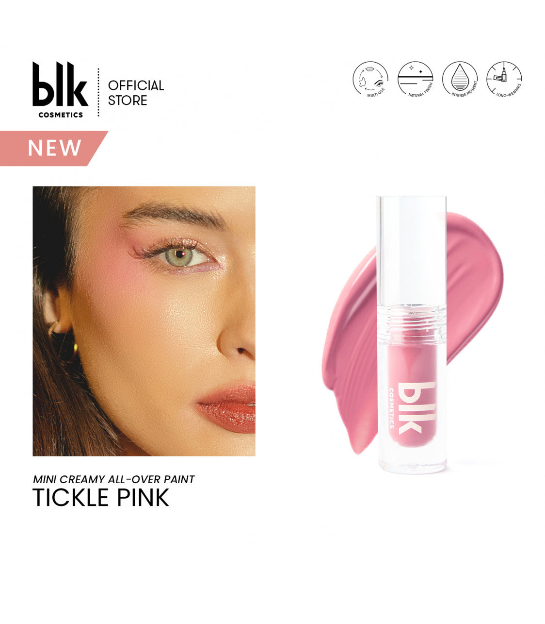 blk Cosmetics Mini Creamy All Over Paint Tickle Pink