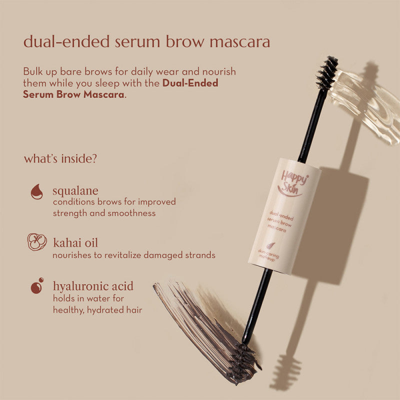 Happy Skin Second Skin Dual-Ended Serum Brow Mascara (Natural Brown)