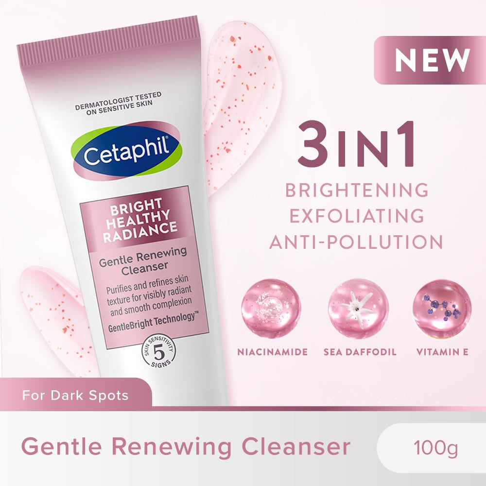 Cetaphil Bright Healthy Radiance Gentle Renewing Cleanser 100g [Brightening / Exfoliating] - NEW