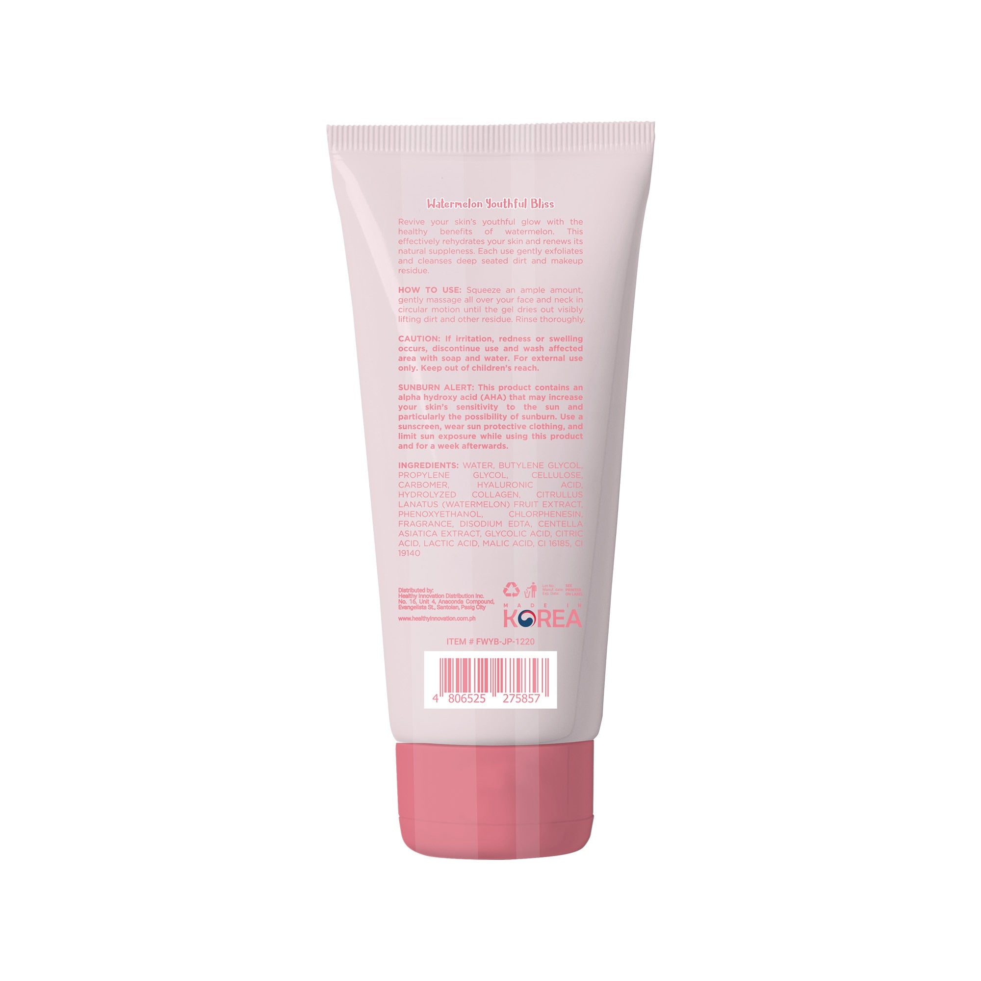 Fresh Skinlab Watermelon Youthful Bliss Jelly Facial Wash 100ml (EXP: MAY 2024)