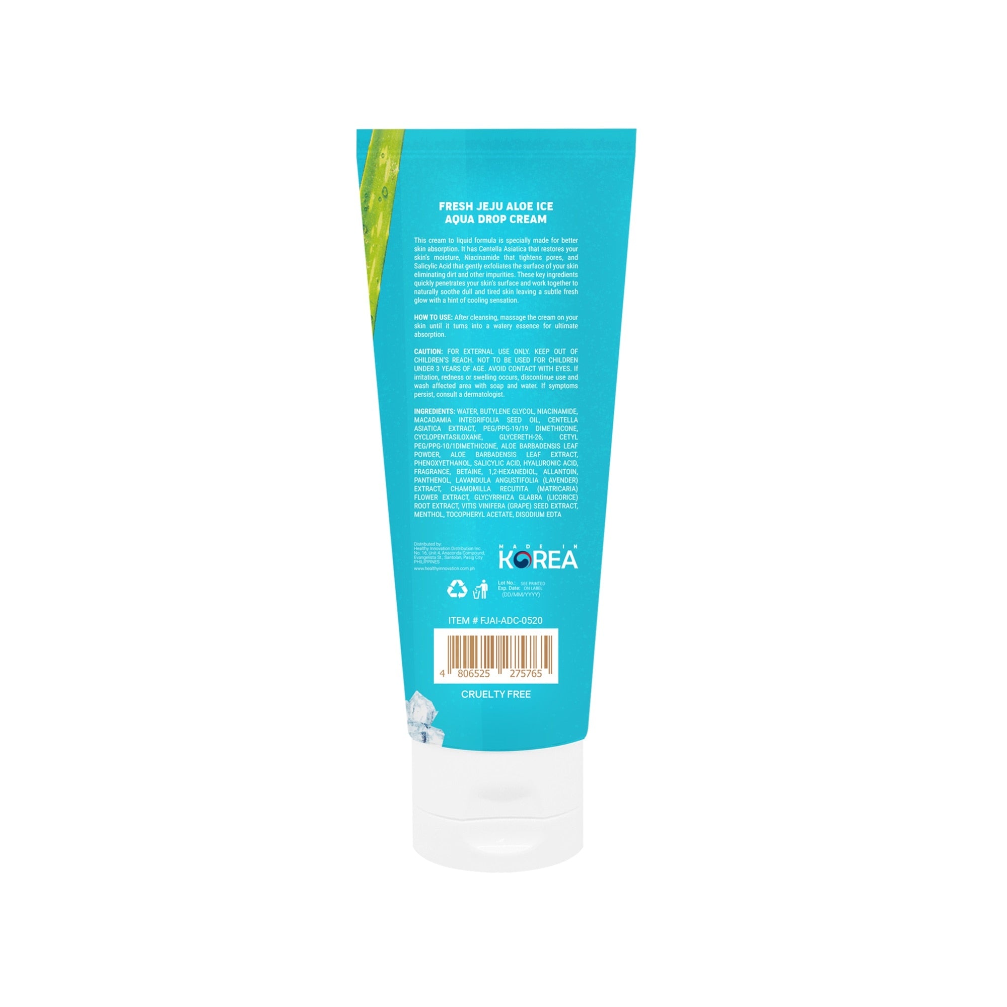 Fresh Skinlab Jeju Aloe Ice Aqua Drop Cream 80ml (EXP: MAY 2024)