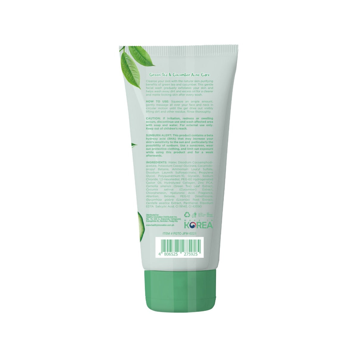 Fresh Skinlab Green Tea & Cucumber Acne Care Jelly Facial Wash 100ml (EXP: MAY 2024)